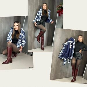 Stylish Blue and White Plaid Jacket